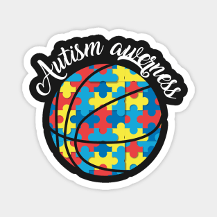 Autism Awareness Basketball Shirt, Basketball Puzzle Shirt, Basketball Autism Mom Shirt, Mental Health Shirt For Women,Autism Game Day Magnet