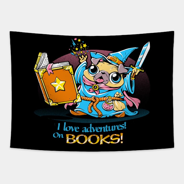 I Love Adventures! On Books. Tapestry by Tobe_Fonseca