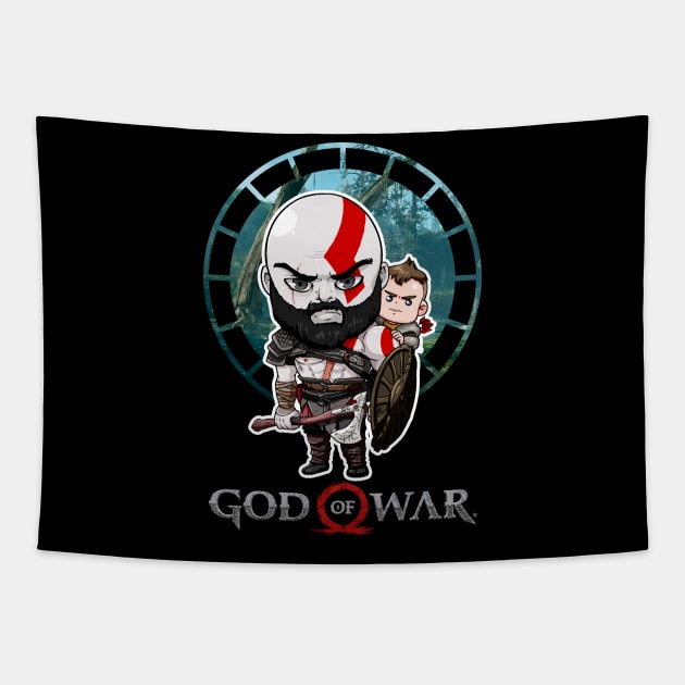 CHIBI God of War Tapestry by Carla S.D.