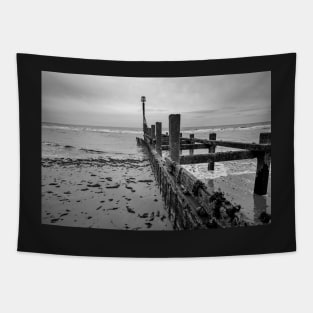 Wooden sea defences at low tide Tapestry