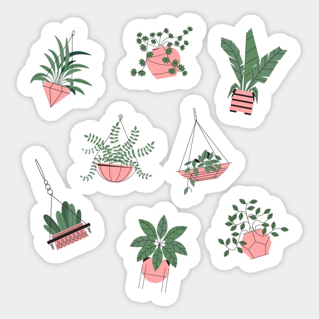 10/30/50pcs Cute Green Plants Stickers Aesthetic Ins Style Cartoon