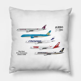 Airbus A350 First Five Customers Pillow