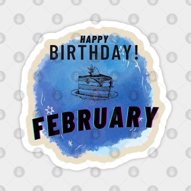 Birthday February #2 Magnet by Butterfly Dira