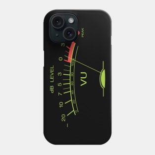 Volume VU Meter Vintage Audio Recording Studio Gear Musician Guitar Green Graphic Phone Case