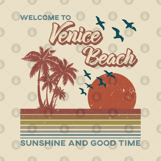 Venice Beach - Venice Beach Retro Sunset by Mondolikaview