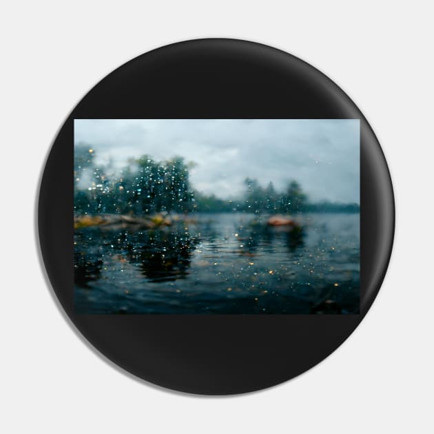 Foggy Lake Falling Raindrops On A Rainy Autumn Day Pin by Unwind-Art-Work