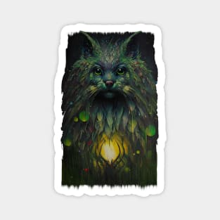 Abstract Mystical Cat Fantasy Art Magnet