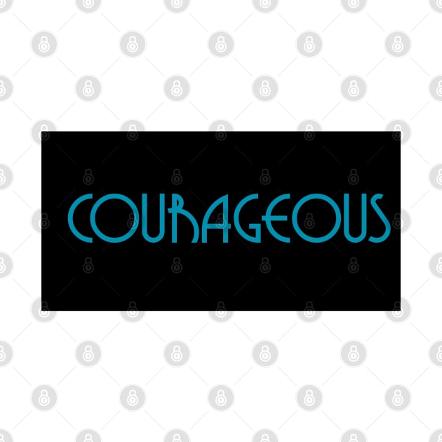 Courageous - black and blue designed totes, phone cases, mugs, masks, hoodies, notebooks, stickers pins by Blueberry Pie 