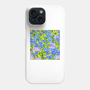 Purple irises and yellow daffodils watercolor Phone Case