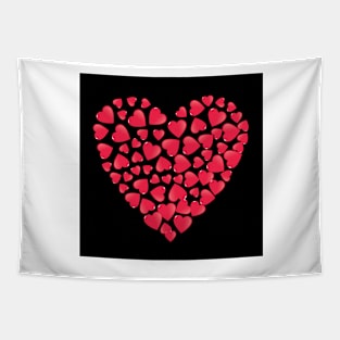 Red hearted heart Tapestry