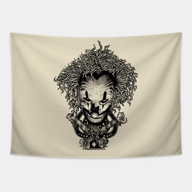 Creepy Clown Tapestry by DANPUBLIC