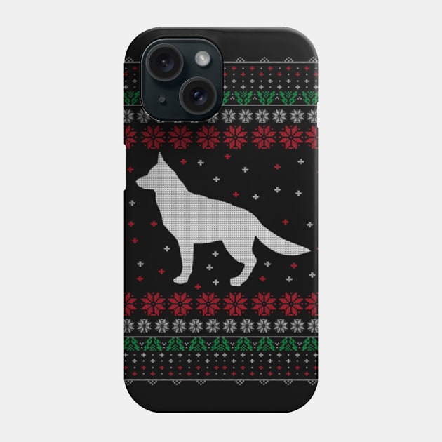 German Shepherd Dog Lover Ugly Christmas Sweater Gift Phone Case by uglygiftideas