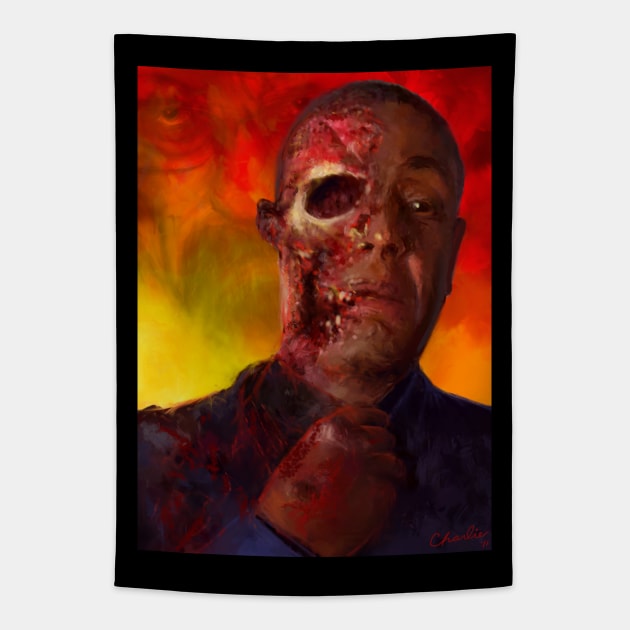 Face Off Tapestry by charlipadart