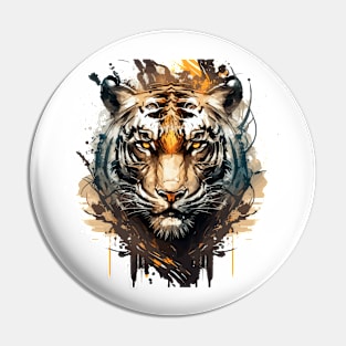 Tiger Portrait Animal Painting Wildlife Outdoors Adventure Pin