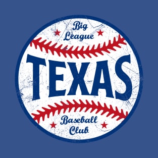 Texas Retro Big League Baseball - Blue T-Shirt