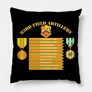 Army - 83rd Artillery - Vietnam Campaign Streamers Pillow