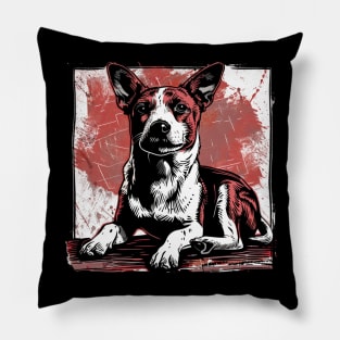 Retro Art Basenji Dog Lover Pillow