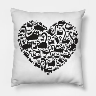 Cute heart made from cats Pillow