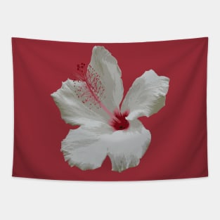 Pure White Hibiscus Tropical Flower Vector Tapestry