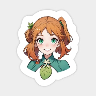 Cute happy anime girl in summer series Magnet