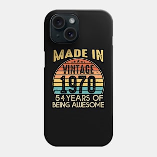 T4691970 Vintage 1970 54 Years Old Being Awesome Phone Case