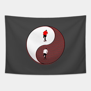 yin yang balance harmony design eastern philosophy skate skateboard Tapestry