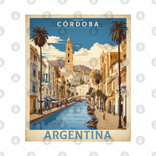 Ciudad de Cordoba Argentina Vintage Tourism Poster by TravelersGems