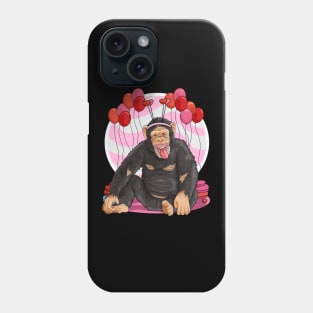 Chimpanzee Valentines Day Heart Chimp Love Phone Case