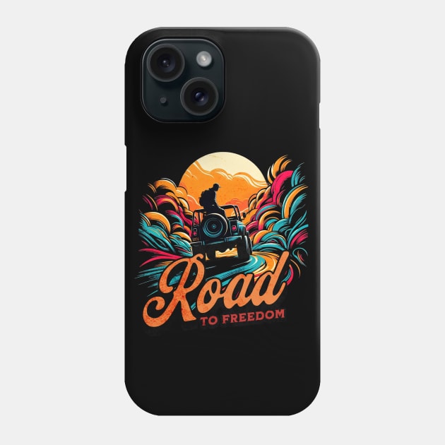 Road to Freedom Sand Jeep Design Phone Case by Miami Neon Designs