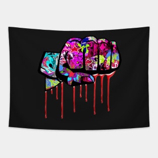 Graffiti covered fist Tapestry