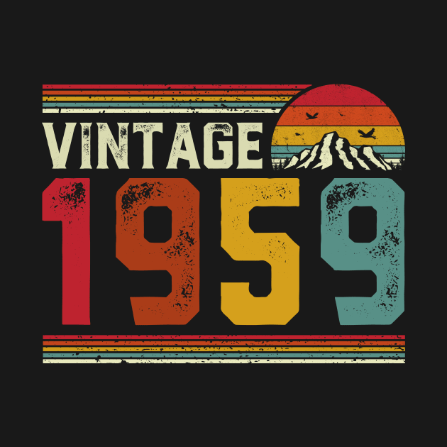 Vintage 1959 Birthday Gift Retro Style by Foatui