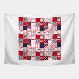 Red and blue. Patchwork Tapestry