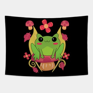 Woodland Frog Fall Cottage Core Design Tapestry