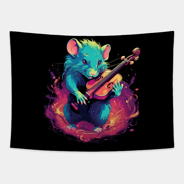 Rat Playing Violin Tapestry by JH Mart