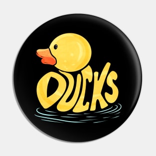 A cute rubber duck with the letters forming it Pin