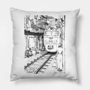 Train Street, Hanoi, Vietnam Pillow