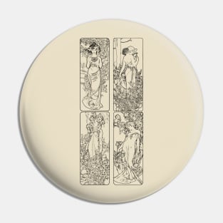 art nouveau Alphonse Mucha vintage design Pin