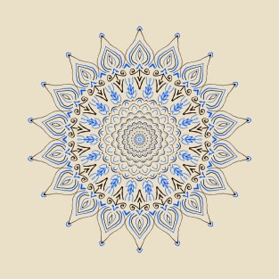 Blue and Black Mandala T-Shirt