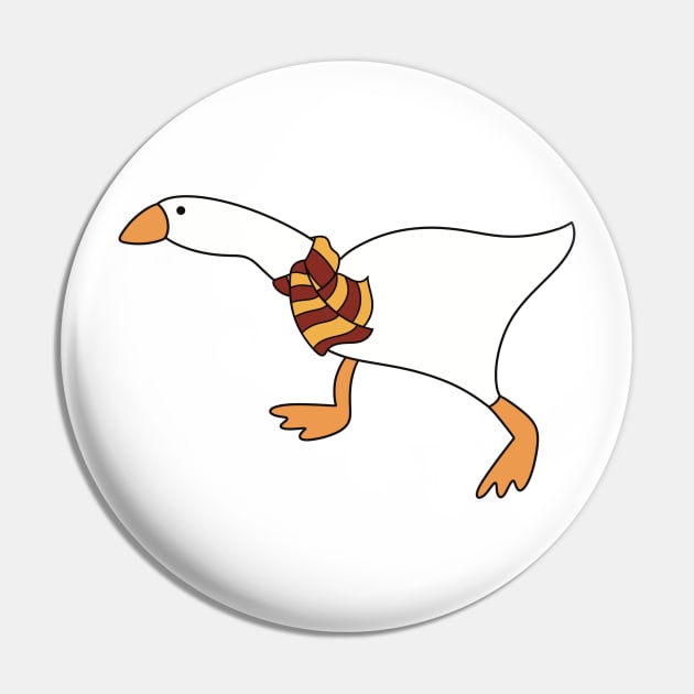 Goose Wizard with Yellow Gold Maroon Scarf Pin by The Pretty Hippo Company