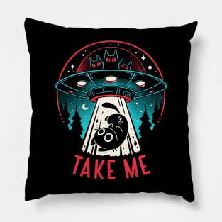 Kitty Alien Encounter - UFO Cat Pillow