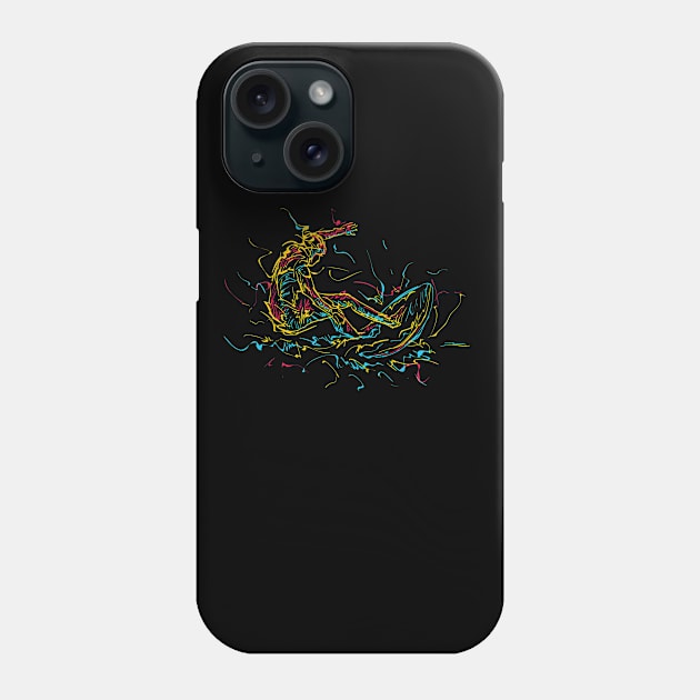 Surfer Wave Abstract Colorful Phone Case by Mako Design 