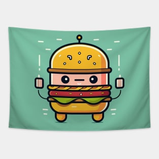 cute burger cartoon Tapestry