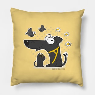 Black Dog and cat Pillow