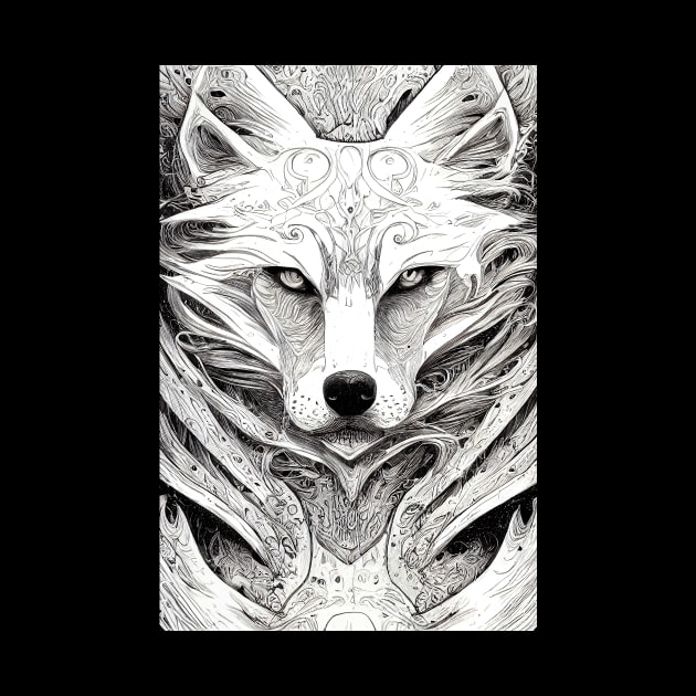 Wolf Animal Wild Nature Illustration Line Epic Illustration Line Art by Cubebox