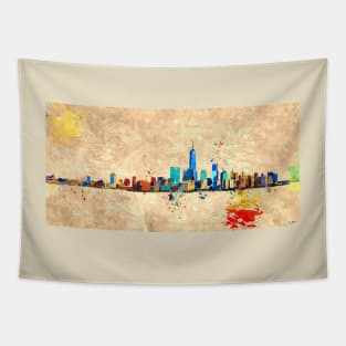 NYC Skyline Grunge Tapestry