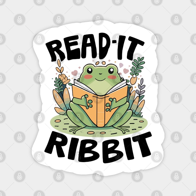 Read It Ribbit - For Frog Book Reading Lovers Magnet by Outrageous Flavors