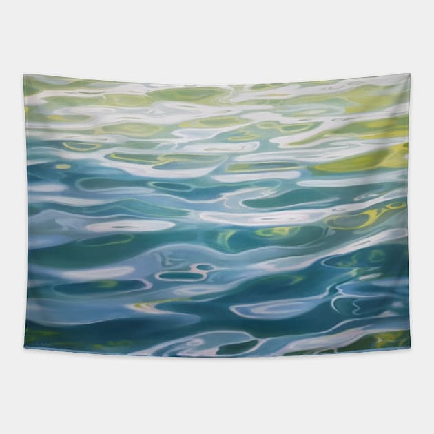 Shoreline - water painting Tapestry by EmilyBickell