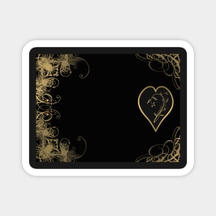 Classic Black and Gold Love Design Magnet