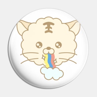 Rainbow color's cute tiger character. Pin