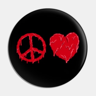 Grime Peace and Love Pin